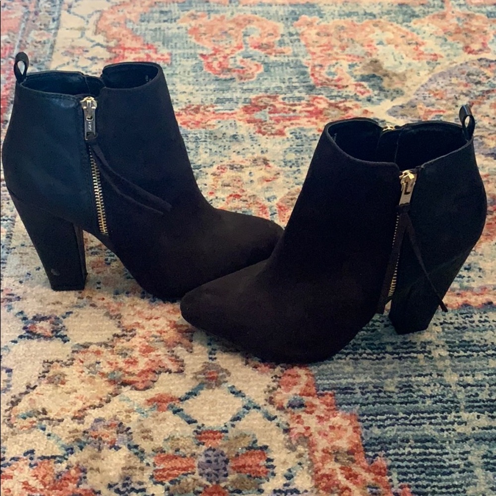 Black heeled booties